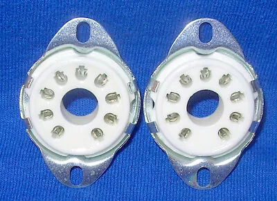 Pair New Ceramic 9 Pin Novar Tube Sockets For 6JB6 6JE6 6KV6 Etc • $8.99