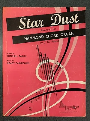 HAMMOND Chord Organ Sheet Music STAR DUST 1959 Mitchell Parish Hoagy Carmichael • $8