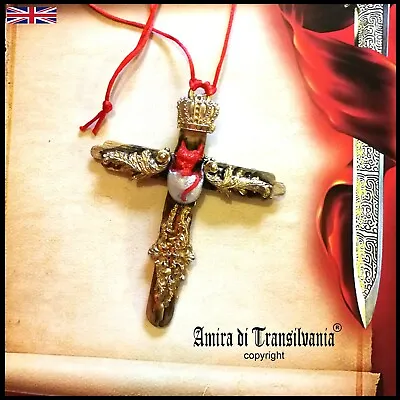 £115 • Buy Cross Crucifix Wood Witch Pendant Talisman Occult Gothic Amulet Red Devil Satana