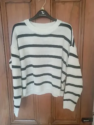 Shein Long Sleeved Striped Knit Top Jumper Medium  • £6.50