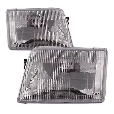 Headlights Ford Ranger 93-97 Halogen Pair Chrome Housing Driver & Passenger Side • $43.99