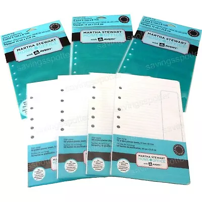 Martha Stewart Mini Binder Kit 200 Filler Paper Secure Sheet Protectors 1 2 & 4 • $15.99