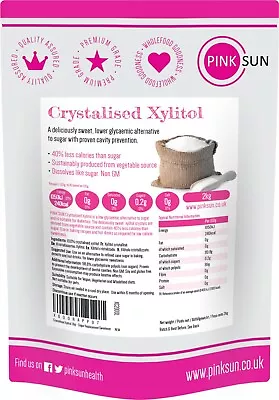 Xylitol 2kg 6kg Or 10kg Natural Sugar Free Sweetener Non GMO Sustainable Sources • £16.95