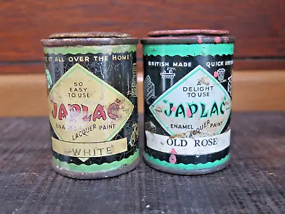 Pair Vintage JAPLAC Enamel Lacquer Paint Tins Colthurst & Harding Ltd 1950/1960s • £17.95