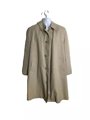 Misty Harbor Mens Beige Sz. 38 R Trench Coat Faux Fur Zip Out Liner • $24.99