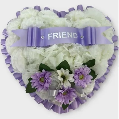 Artificial Funeral Flowers Heart Wreath Memorial Grave Tribute • £24.99