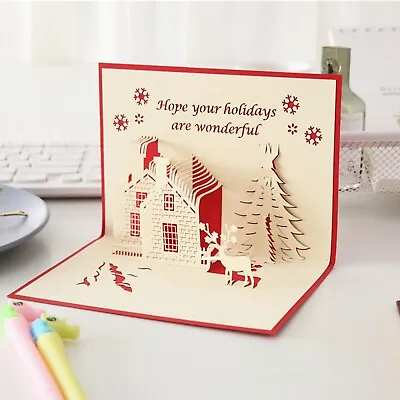 Cute 3d Pop Up Festival Christmas Cards Custom Greeting Cards • £2.99