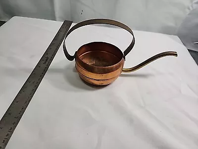 Vintage Coppercraft Guild Taunton Mass. Copper Watering Can W/long Brass Spout • $28