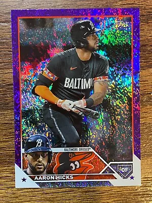 2023 Topps Update Purple Foil Parallel Aaron Hicks #730/799 #US299 Orioles • $2.54