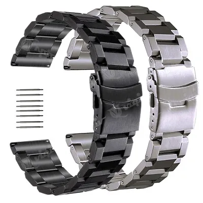 $23.55 • Buy 23mm 24mm  Stainless Steel Wristwatch Band Wrist Strap Bangle Bracelet Wristband