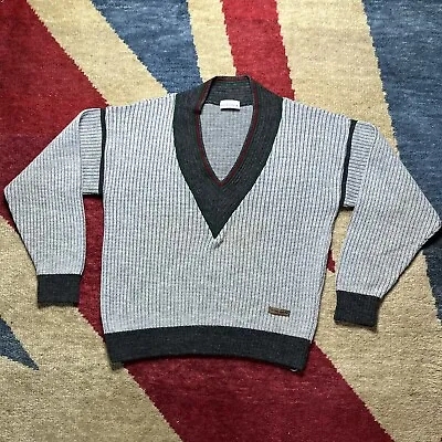 Le Coq Sportif Vintage 1970s V Neck Jumper Size L • £35