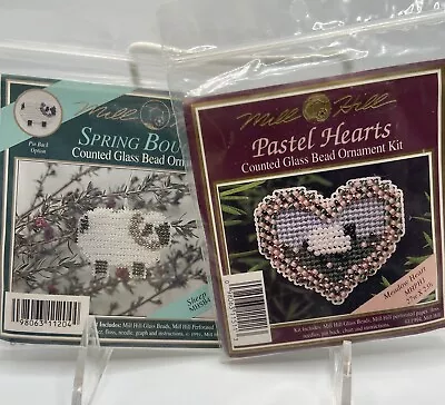 Mill Hill Spring Bouquet MHSB4 Sheep & Pastel Hearts MHPH1 Meadow Heart Kits Lot • $19.50