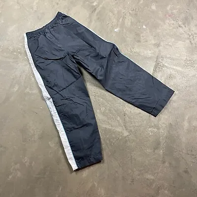 Wide Leg Vintage Windbreaker Pants M Women’s Swishy Lined Nylon Side Stripe • $14.99