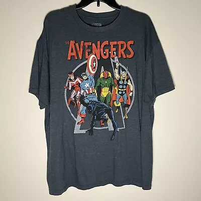 Marvel Comic Avengers Logo Retro Mens 2XL Short Sleeve T-Shirt Thor Cpt America  • $10