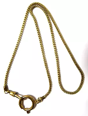 Vintage 1950's Pocket Watch Mesh Brass Gold Tone Fob Clasp 18mm Snake Chain 19  • $29