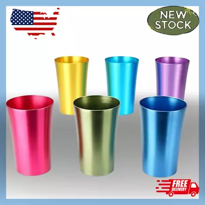 6 PCS Anodized Aluminum Tumblers Drinking Glasses Vintage Retro Metal Cup • $19.99