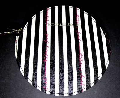 NEW~Victoria's Secret Signature Round Black/White Pink Wallet Purse Makeup~6 X6  • $9.49
