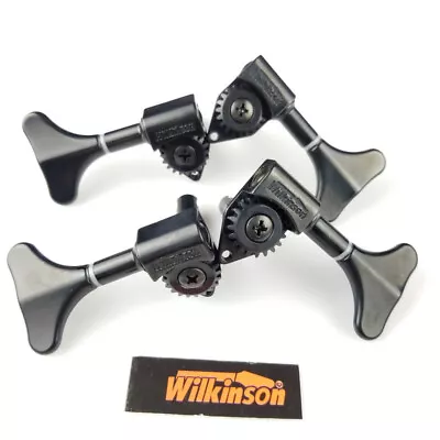 New Wilkinson 2L2R Open Gear Bass Guitar Tuner Machine Heads 1:20 WJB-750 Black • $110.88