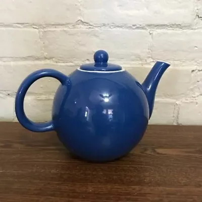 Hues N Brews Blue White Ceramic Quart 4 Cup Lidded Teapot • $12.58