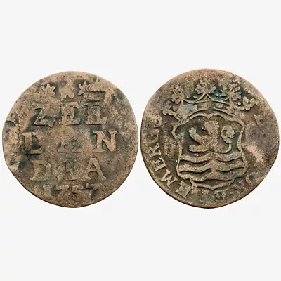 VOC Coin Zealand Mint 1757 Dutch East India Company DUTCH REPUBLIC Zeeland #B44 • $1