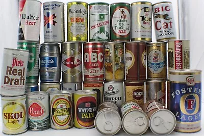 Vintage Beer Can Collection - EMPTY Steel Seam Pull Tab Cans (Random Mix Of 10) • $19.99