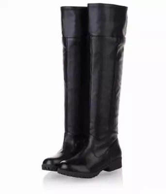 Men's Performance Black Pump Cosplay Unisex Flat Knee High Stretch Riding Boot  • $63.75