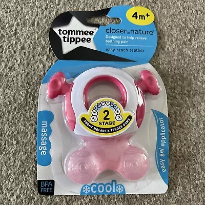 Tommee Tippee Closer To Nature Easy Reach Teether Pink Stage 2 • £0.99