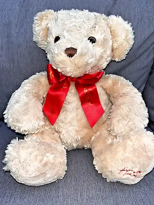 Hamleys Teddy Bear With Ribbon Bow Soft Toy Plush London Beige Golden Brown • £6.99