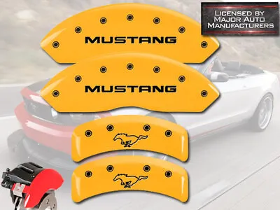 1999-2004 Ford Mustang GT Base Front Rear Ylw MGP Brake Disc Caliper Covers Pony • $289