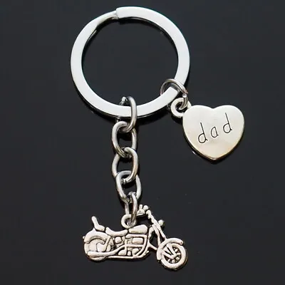 Motorcycle Key Chain Pendant Charm Dad Heart Classic Fathers Keychain Easy Rider • $6.99