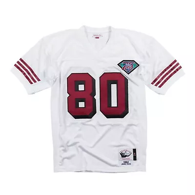 Mitchell Ness San Francisco 49ers Jerry Rice #80 Throwback Jersey Mens White • $199.99