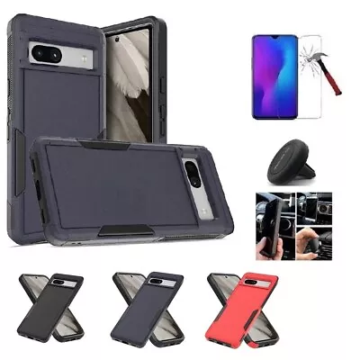 For Google Pixel 7a Slim Hard TPU Cover + Tempered Glass/ Car Mount Phone Holder • $12.98