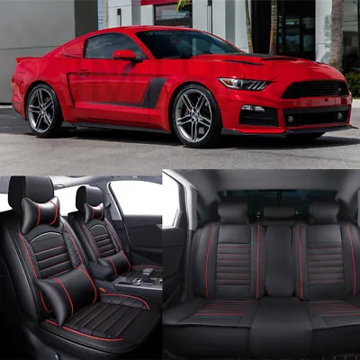 For Ford Mustang GT Focus 5-Seats Car Seat Covers Leather Front + Rear Cushion • $159.55