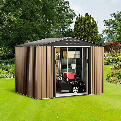 6 X8FT Garden Storage Metal Shed With Lockable Door Outdoor Bike Tool Room House • $349.59