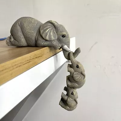 3pcs/set Collections Elephant Sitter Hand-Painted Figurines Decoration Kids Gift • $6.99