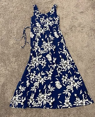Nicole Miller New York Maxi Dress Women's Small Blue Floral Sleeveless • $19.44