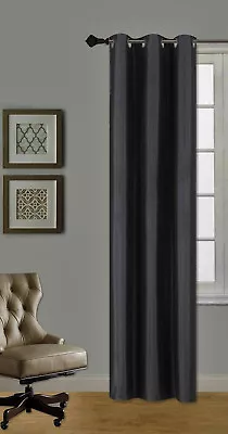 1 Panel Antique Grommets Silk Window Curtains Foam Lined Blackout Eclipse K72 63 • $10.20