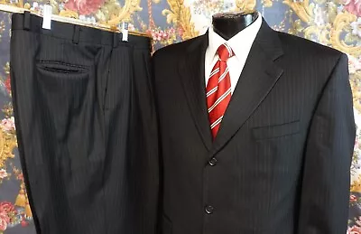 Alfani Classic-Fit Black Pinstripe Suit 44R • $69.95