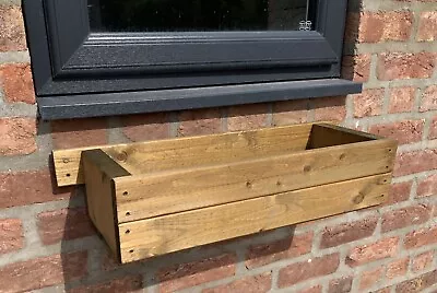 Wooden Wall Basket Garden Planter Window Mounted Box Plant Trough Manger Outdoor • £28.99