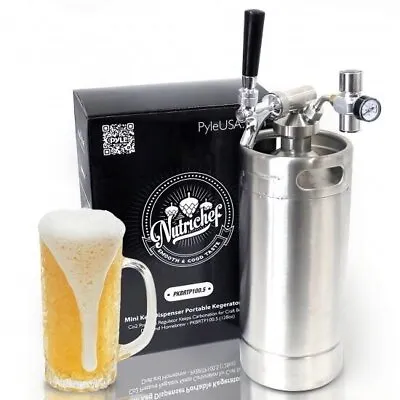 NutriChef Homebrew Mini Keg Stainless Steel CO2 Beer Dispenser System 128oz • $147.99