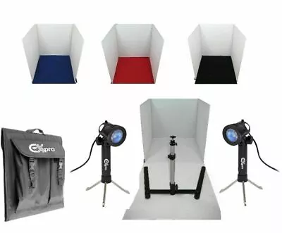 50cm Portable Photo Studio Kit Cube Tent Box Inc Lighting 4 Colour Backdrops Bag • £29.92