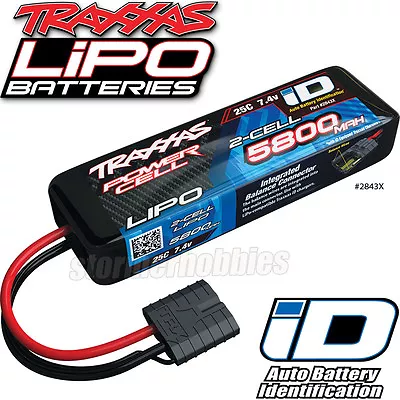 Traxxas 2843x Power Cell ID LiPo Battery 5800mah 7.4V 25C 2S 1/10 2WD Slash • $59.95