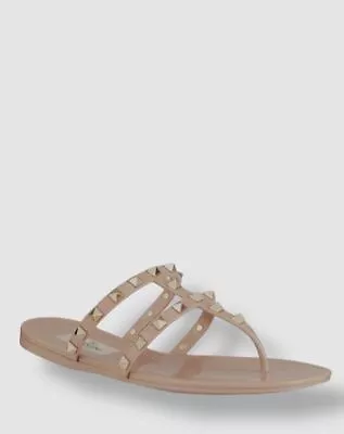 $450 Valentino Women's Beige Summer Rockstud Jelly Sandals Shoes Size 41/US 11 • £121.80