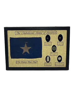 The Confederate States Civil War Relics Bullets Button Display Case Set • $75.89