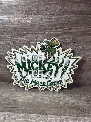 MICKEYS MALT LIQUOR THE MEAN GREEN BAR MANCAVE BEER SIGN. Foil Coated Cardboard • $69.99