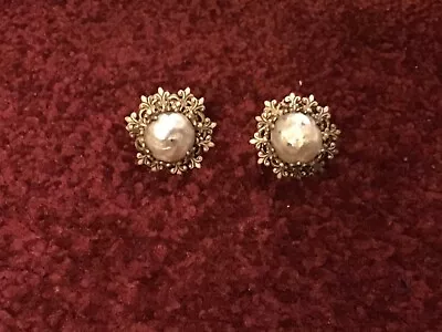 Vintage Miriam Haskell Baroque Pearl Earrings • £40