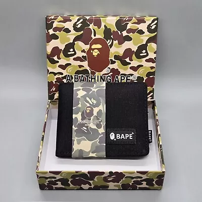 BAPE Wallet Black Nylon Bi-Fold BAPE A Bathing Ape Japan • $39.98