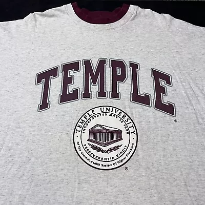 Vintage Temple Shirt Owls Philadelphia University College 1990s 2XL Penn State • $20