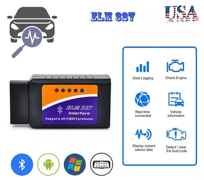 Bluetooth OBD2 OBDII Car Diagnostic Scanner Auto Fault Code Reader Tool ELM327 • $7.29