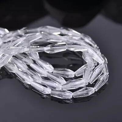 £2.34 • Buy 30pcs 4mm 6mm Teardrop Faceted Cut Crystal Glass Loose Beads For Jewelry Making